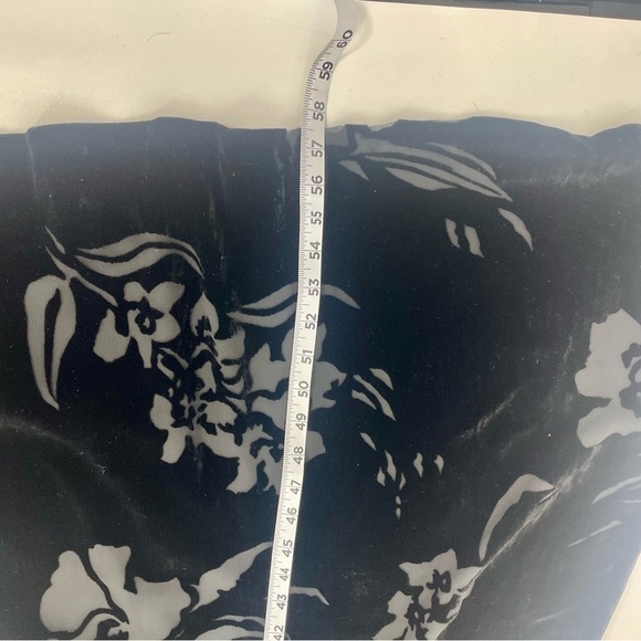 Vtg Donna Ricco Black Velvet Burnout Maxi Slip Dress Silk Size 10 Whimsygoth Y2K - Picture 11 of 14